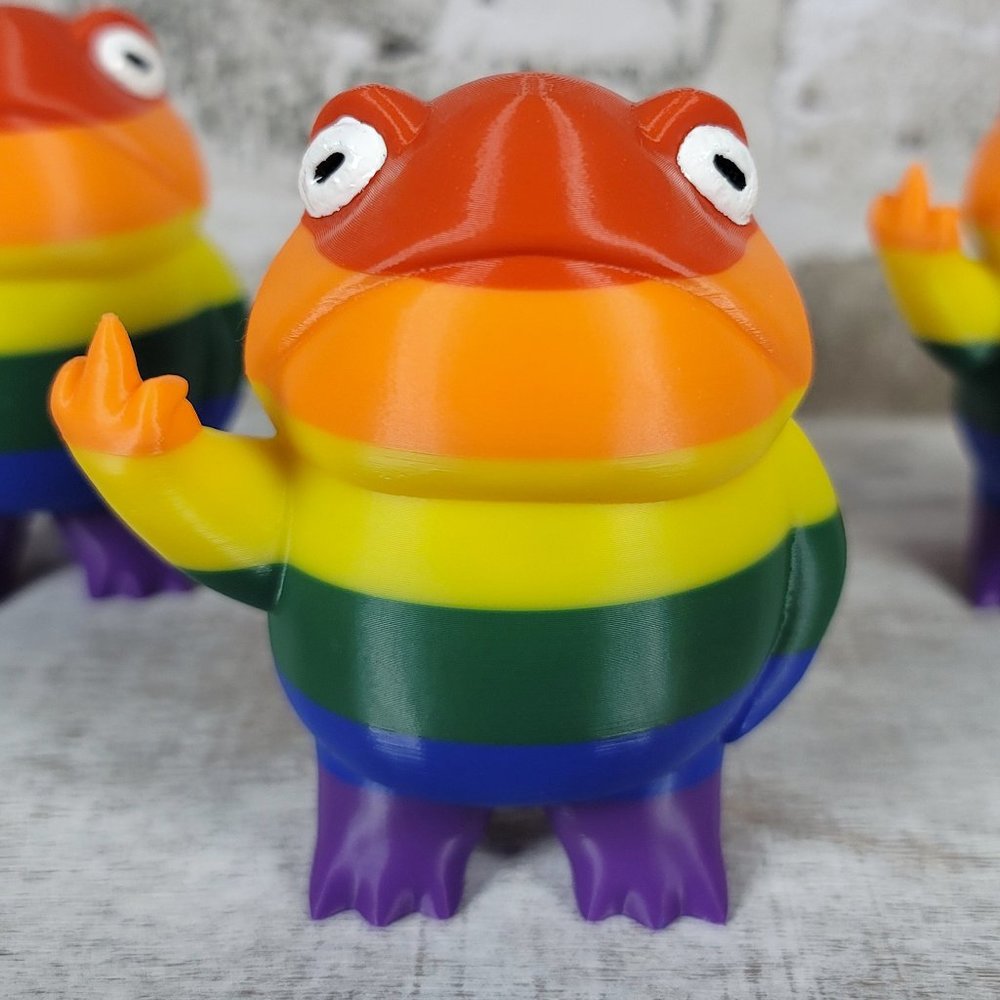 Cheeky Pride Middle Finger Frog | Desk Decor | Unique Gift | 3D Printed